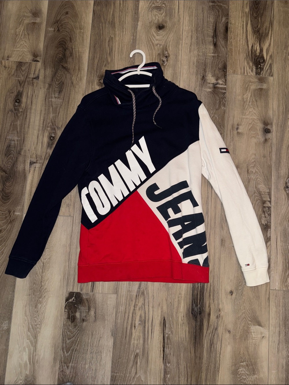 Tommy Hilfiger (Tommy Jeans) Black Hoodie with Red & White Logo
